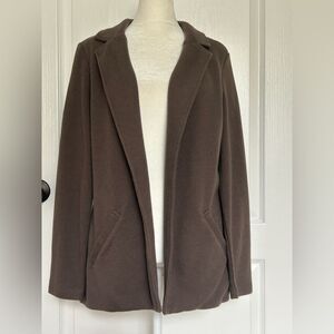 Matty M Women's Brownish Gray Open Front Cotton Cardigan Pockets Size Small